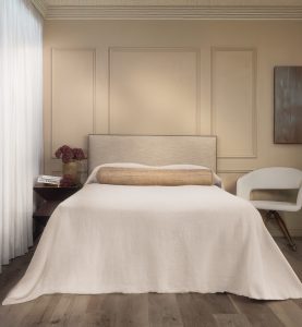 Amity home ranier linen bedspread in ivory   relaxed linen texture