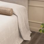 Amity home ranier linen bedspread in ivory   natural linen texture