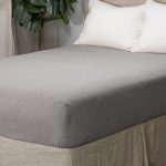 Amity home box spring cover in grey chambray   linen texture