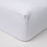 Amity home box spring cover in ivory   waffle texture