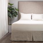 Amity home box spring cover in ivory   textured fabric