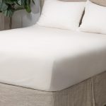 Amity home box spring cover in ivory   smooth tailored fit