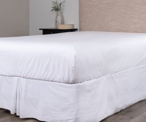 Amity home box spring cover in white   pleated skirt design