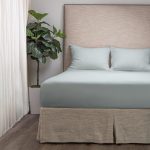 Amity home box spring cover in sea glass   pleated design