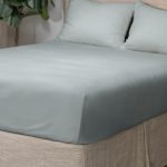 Amity home box spring cover in sea glass   smooth fitted design
