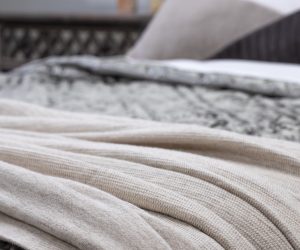 Amity home burhan coverlet in oatmeal   ribbed knit texture