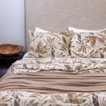 Amity home burhan coverlet in terracotta   botanical leaf pattern