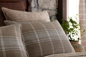 Amity home aurora  barber collection in neutral plaid   classic plaid pattern