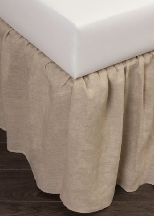 Basillo linen bed skirt natural