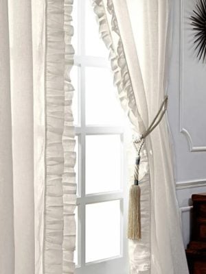 Basillo Linen Curtains in Ivory