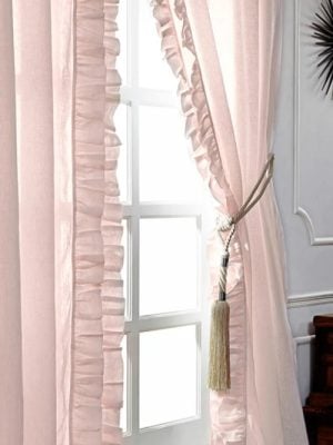 Basillo Linen Curtains in Petal Pink