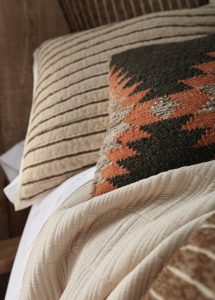 Amity home severn small bolster in beige   textured stripes