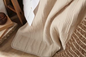 Amity home bruno  bonita collection in natural   textured block quilting