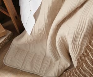 Amity home bruno  bonita collection in natural   textured block quilting