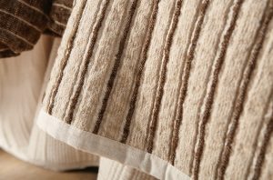 Amity home bruno  bonita collection in natural with brown stripes   textured vertical stripes
