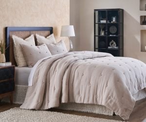 Amity home zuri tufted comforter in natural   textured tufts