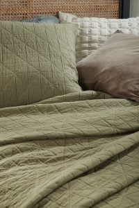 Amity home claudia  marshall collection in sage green   geometric quilted design