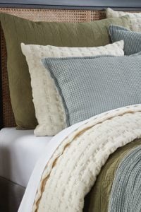 Amity home claudia  marshall collection in olive cream sage   quilted waffle  textured