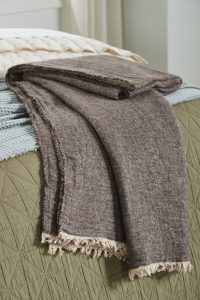 Amity home gavin super throw in fudge   heathered knit texture