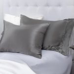 Amity home caressa beautycase in grey   smooth silky fabric