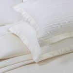 Amity home christelle quilt in ivory   ribbed quilted texture