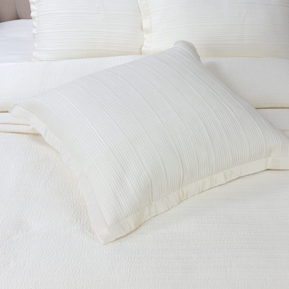 Amity home christelle quilt in ivory   horizontal ribbed texture