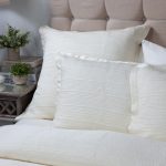 Amity home christelle quilt in ivory   shirred horizontal texture