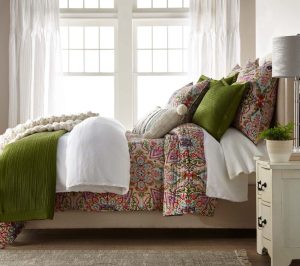 Amity home christelle quilt in lemongrass multi pattern   intricate medallion design