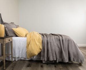 Amity home christelle quilt in ash grey   puckered quilted texture