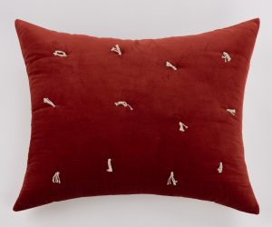 Amity home hawke sham in brick   tufted velvet texture