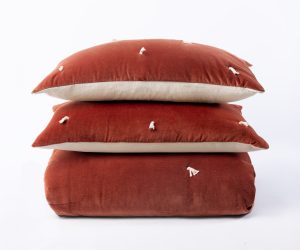 Amity home hawke quilt in brick   plush velvet texture