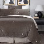Amity home hawke quilt in charcoal   velvet with tassel tufting