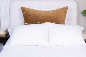 Amity home hawke sham in ochre dutch euro   knotted tassel detail