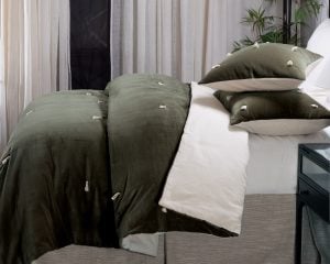 Amity home hawke quilt in laurel   tassel accents