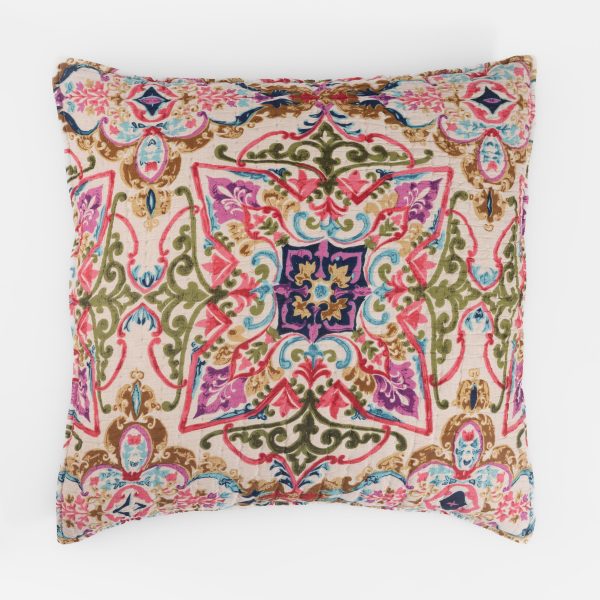 Amity home monaco sham euro in multicolor medallion   quilted pattern