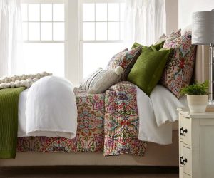 Amity home monaco quilt in multicolor   vibrant paisley pattern