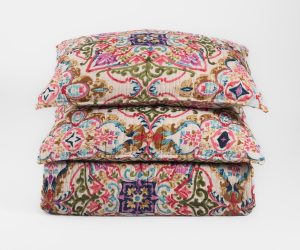 Amity home monaco quilt in multi color bohemian   intricate floral pattern