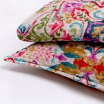 Amity home monaco quilt in multi color floral   hand stitched pattern
