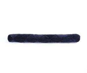 Amity home ramsey pencil bolster in indigo   textured velvet