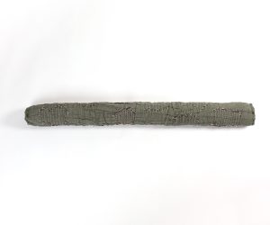Amity home yannich pencil bolster in olive green   distressed texture