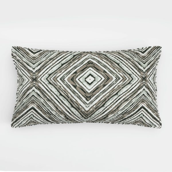 Amity home kingston sham in green geometric   abstract diamond pattern
