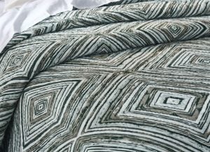 Amity home kingston quilt in green   geometric concentric square pattern