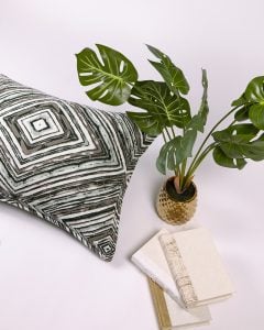 Amity home kingston quilt in green   distressed geometric pattern