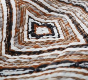 Amity home kingston quilt ochre   concentric square quilted pattern