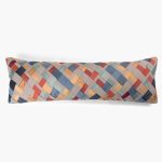Amity home starla silk bolster in multi toned   hand woven silk strips