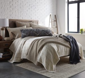 Amity home evans  hancock collection king in natural   layered textured bedding