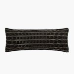 Amity home getz bolster x long in blackcream   textured geometric weave
