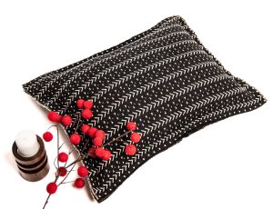 Amity home getz coverlet in black and white   geometric mudcloth pattern