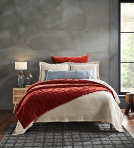 Amity home roan sham in brick dutch euro   quilted velvet texture