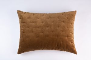 Amity home roan sham in ochre   quilted velvet texture